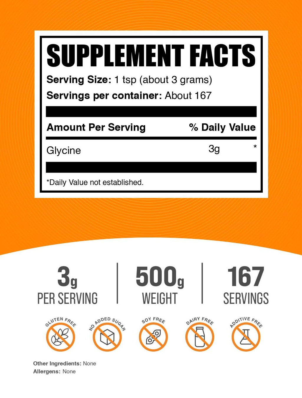 BulkSupplements.com Glycine Powder - Glycine Supplements, Amino Acid Supplement - Unflavored & Gluten Free, 3g per Serving, 500g (1.1 lbs) (Pack of 1) BulkSupplementsBuy Supplements Australia