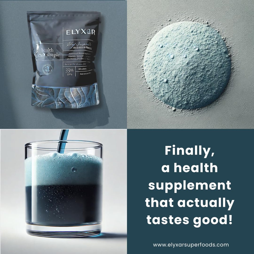 ELYXaR Daily Superfood Complex - Supplement Powder - 60+ Vitamins, Minerals, Wholefood-Sourced Ingredients, Stress Adaptogens, Pro & Prebiotics, Digestive Enzymes, & Electrolytes - 30 Servings apotheka superfoodsBuy Supplements Australia