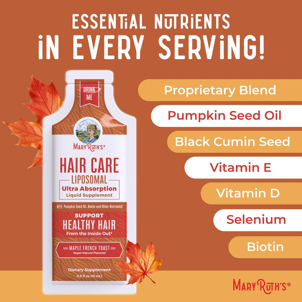 MaryRuth Organics Hair Growth Vitamins, Sugar & Gluten Free, Liquid Hair Vitamins with Vitamin D3, Vitamin E Biotin Hyaluronic Acid, Selenium for Hair & Skin Care Vegan, Non-GMO, 14-0.5 Fl Oz Pouches MARYRUTH'SBuy Supplements Australia