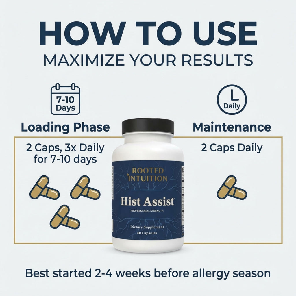 Rooted Intuition Hist Assist | Seasonal Sinus & Immune Balance Formula | Quercetin Bromelain NAC Nettle | Non-GMO Gluten Free | 40 Capsules Rooted Intuition buy supplements Au