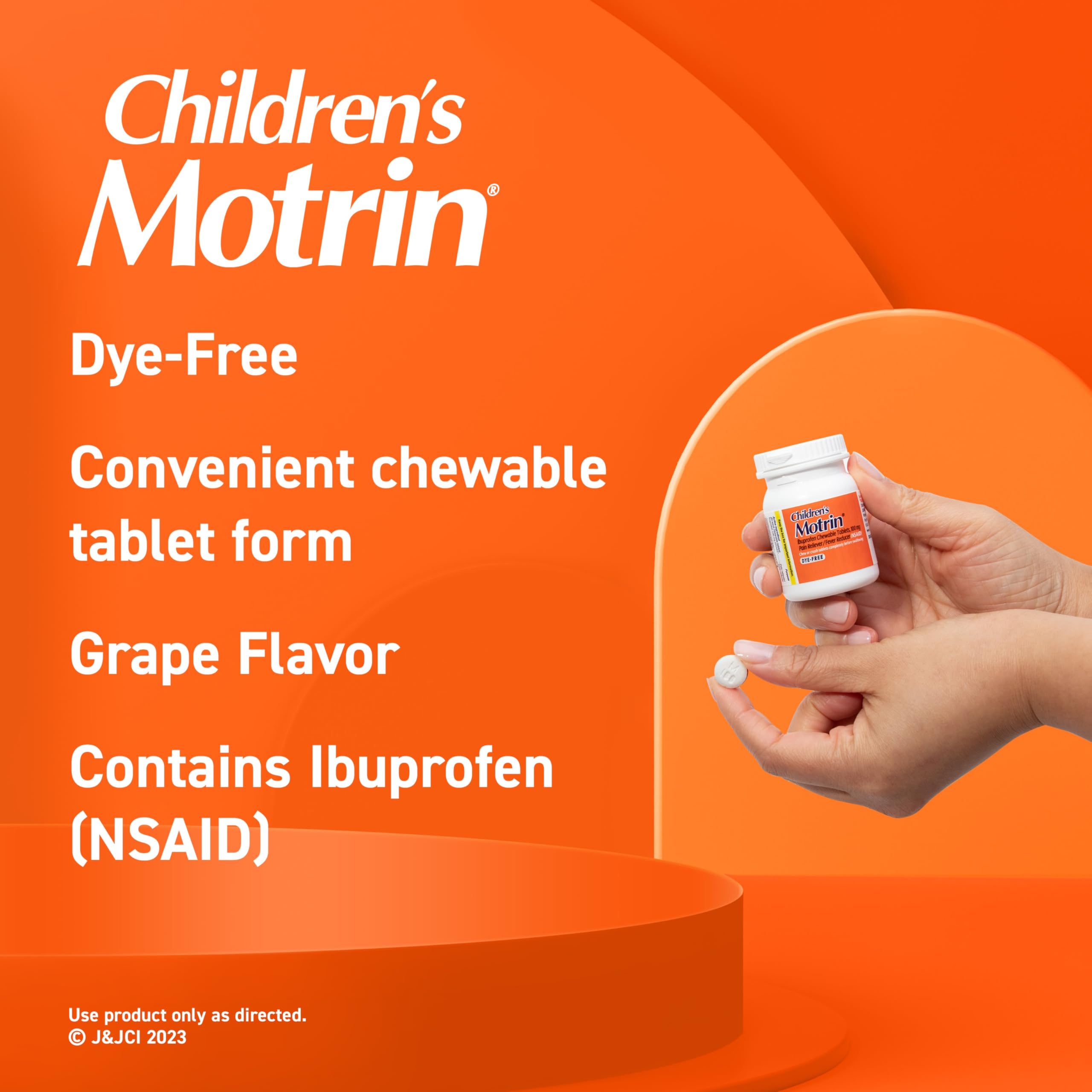 Motrin Children's Dye-Free Chewable Tablets with Ibuprofen, Kids' Fever Reducer & Pain Reliever for Sore Throat, Fever, Toothache & Pain Relief, Grape Flavor, 24 Ct Motrin buy supplements Au