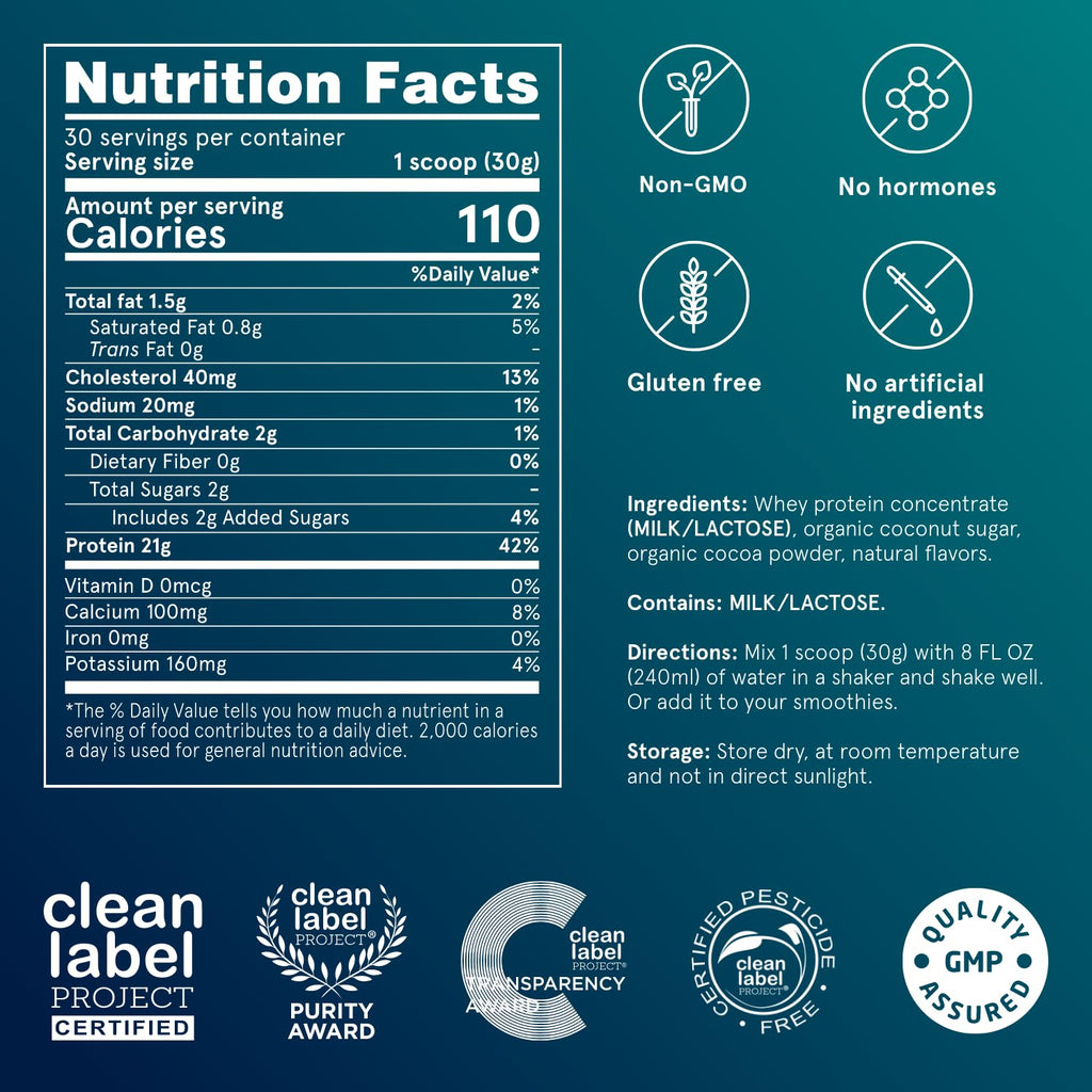 Puori Whey Protein Powder, Dark Chocolate - PW1 Pasture-Raised, Grass-Fed Whey Protein Powder Drink Mix containing BCAA Amino Acids - Post-Workout Supplement for Muscle Gain & Recovery - 30 Servings Puori buy supplements Au