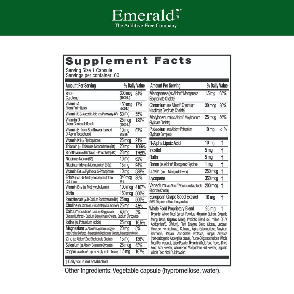 EMERALD LABS Men's 1 Daily Multi - Additive-Free Men's Multivitamin - Includes Lycopene, Zinc, Vitamin D3, & More EMERALD LABSBuy Supplements Australia