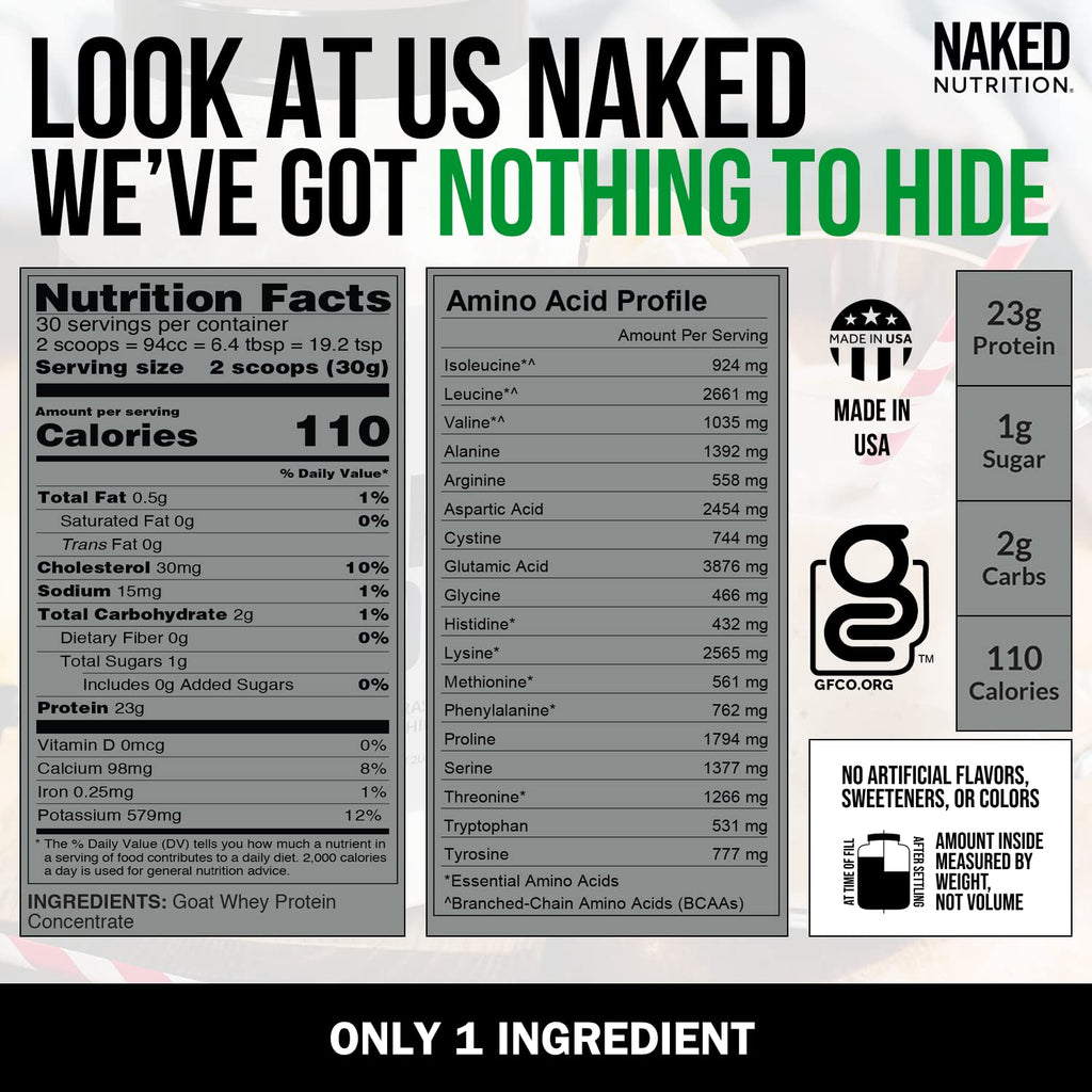 NAKED nutrition Naked Goat - Pasture Fed Goat Whey Protein Powder from Small-Herd NAKEDBuy Supplements Australia