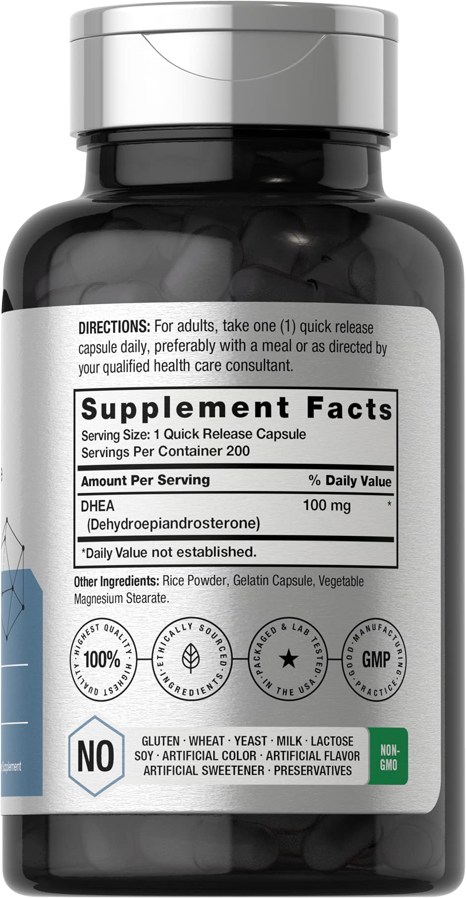 DHEA 100mg | 200 Capsules | Non-GMO, Gluten Free Supplement | by Horbaach HorbäachBuy Supplements Australia
