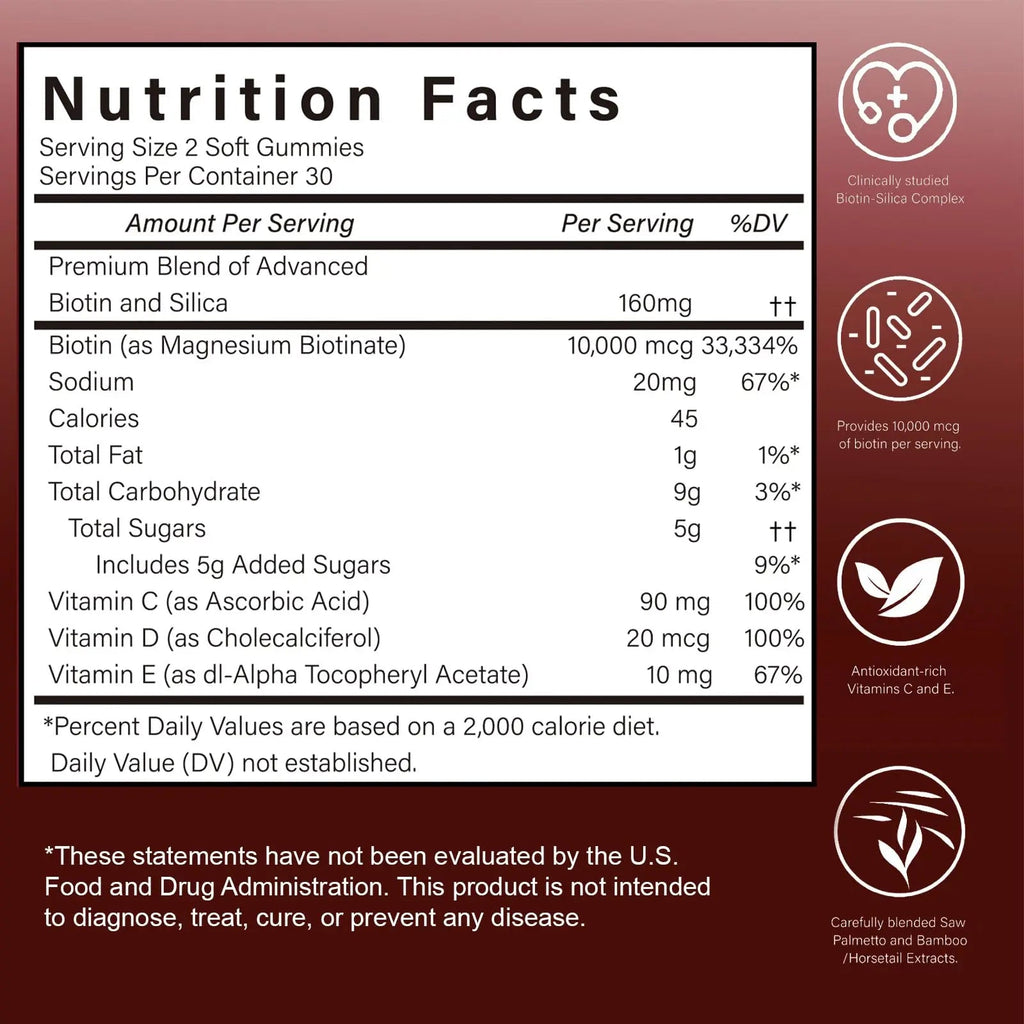 GENGGUI Hair Growth Gummies for Women - Hair Vitamins with Biotin & Silica for Faster Growth - Hair Growth Accelerator Supplement GENGGUIBuy Supplements Australia