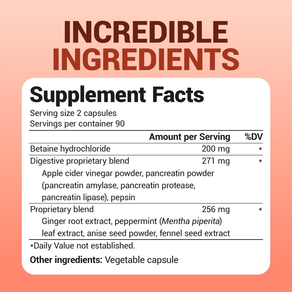 Dr. Berg Advanced Digestive Enzymes with Apple Cider Vinegar - Includes Digestive Health Ingredients Like Betaine Hydrochloride (HCI), Ginger Root & Peppermint Leaf - 180 Capsules Dr. Berg NutritionalsBuy Supplements Australia