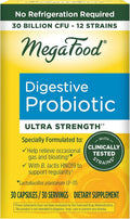 MegaFood Digestive Probiotic - 12 Strain Vegetarian Probiotics for Women & Men, 30 Billion CFUs, Support Gut Health, Probiotics for Digestive Health Help Relieve Occasional Gas & Bloating, 30 Capsules MegaFoodBuy Supplements Australia