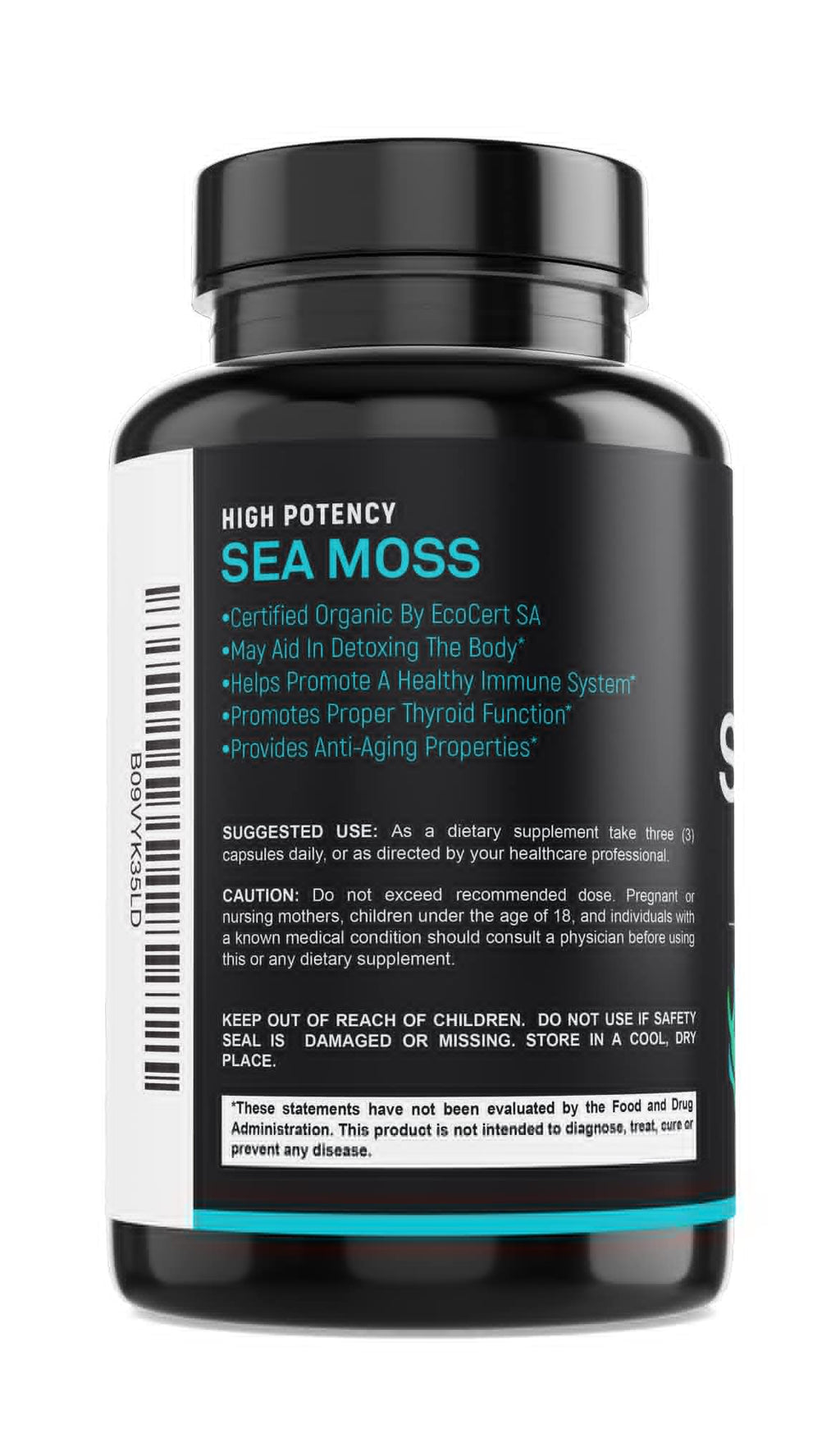 SPARTIS Certified Organic Sea Moss Capsules 2250mg Wildcrafted Irish Sea Moss Burdock Root Bladderwrack Supplement Raw Seamoss Pills & Powder (Pack of 1 at 180-Caps) SPARTISBuy Supplements Australia