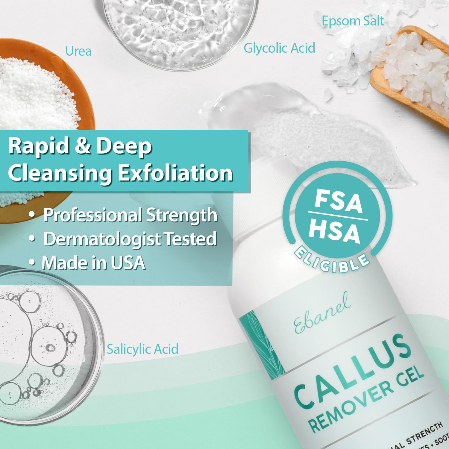Ebanel Set of Professional Callus Remover for Feet, and Urea Cream 40% Plus Salicylic Acid 2%, Heel Foot Callus Remover Gel Exfoliator Dead Skin Cuticle Removal Toenail Softener Keratolytic Pedicure Ebanel buy supplements Au
