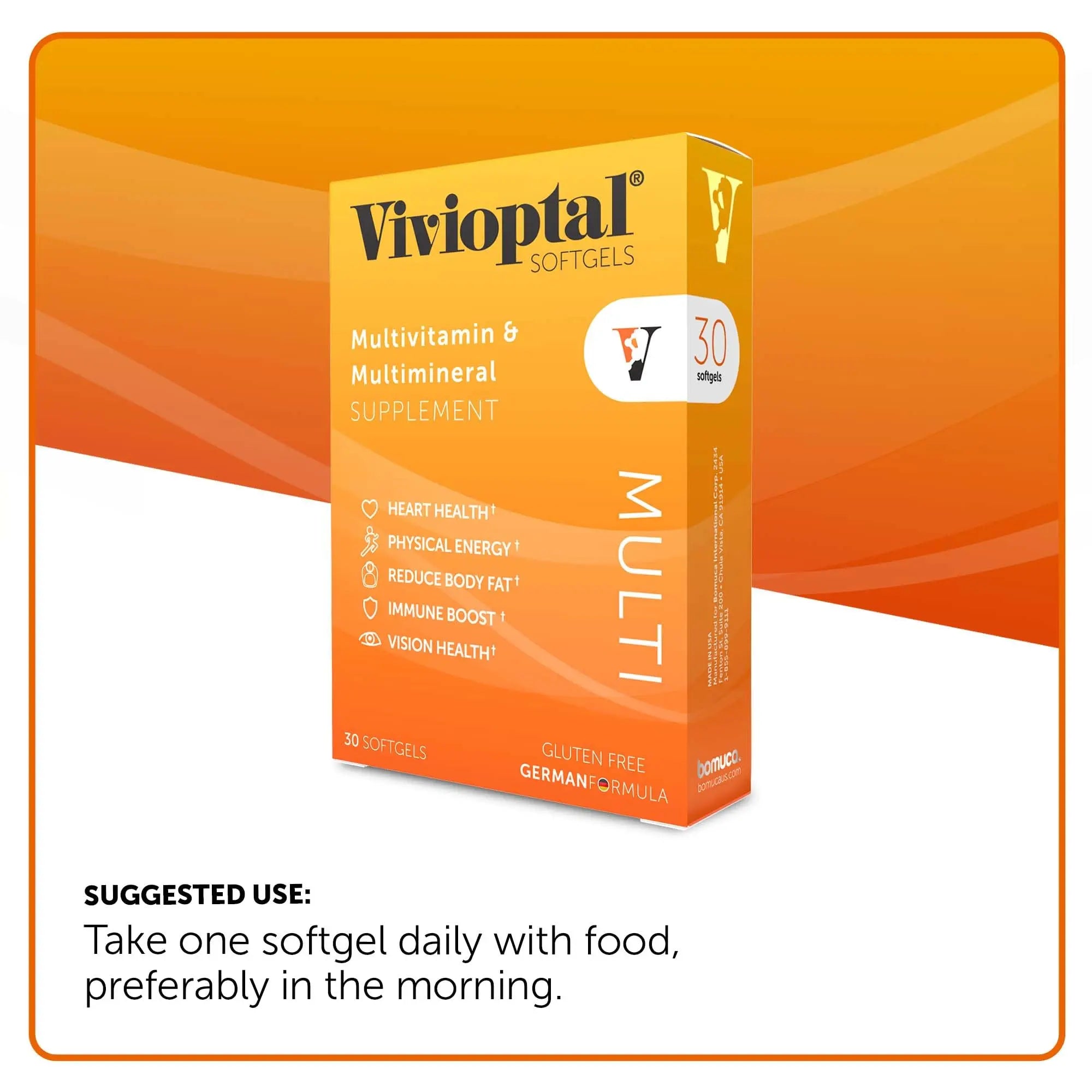 Vivioptal Multi, 30 Softgels, Multivitamin & Multimineral, Gluten Free, German Formula Vivioptal VitaminsBuy Supplements Australia