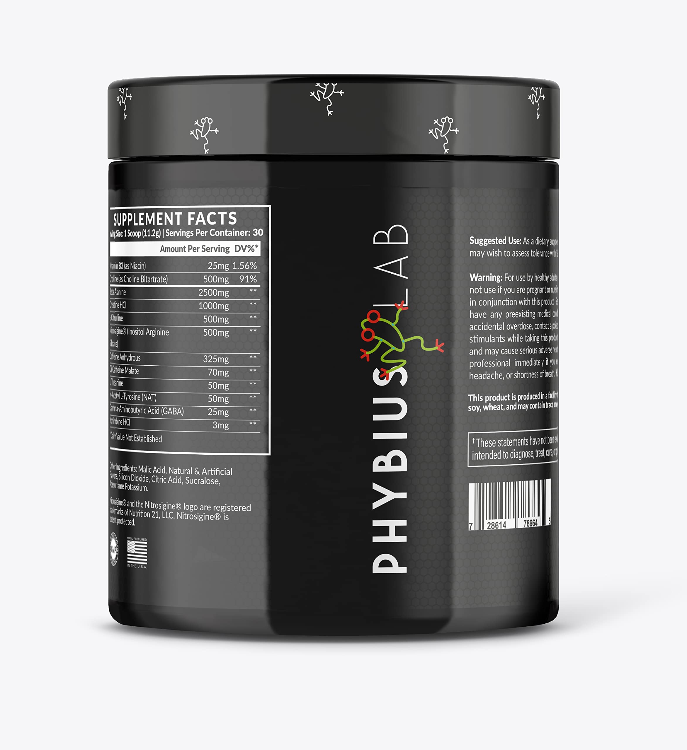 PHYBIUS Lab AM Pre-Workout (Sour Watermelon) Focus, Strength, Powder, 30 Servings