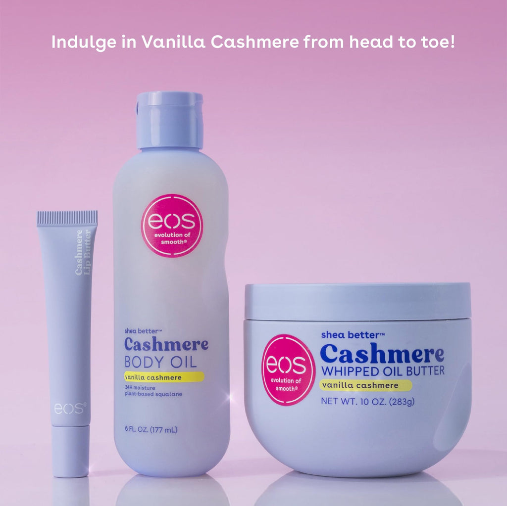 eos Cashmere Whipped Oil Body Butter, Vanilla Cashmere, 72 Hour Weightless Moisture
