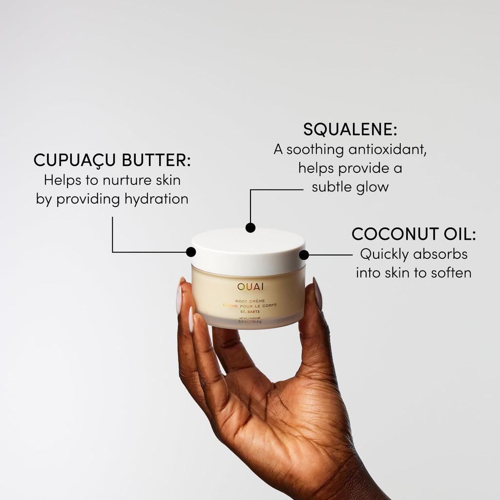 OUAI Body Creme, St. Barts Travel Size - Hydrating Whipped Body Cream with Cupuaçu Butter, Coconut Oil & Squalane - Softens Skin & Delivers Radiant Glow - Sulfate-Free Skin Care (3.4 oz) OUAIBuy Supplements Australia