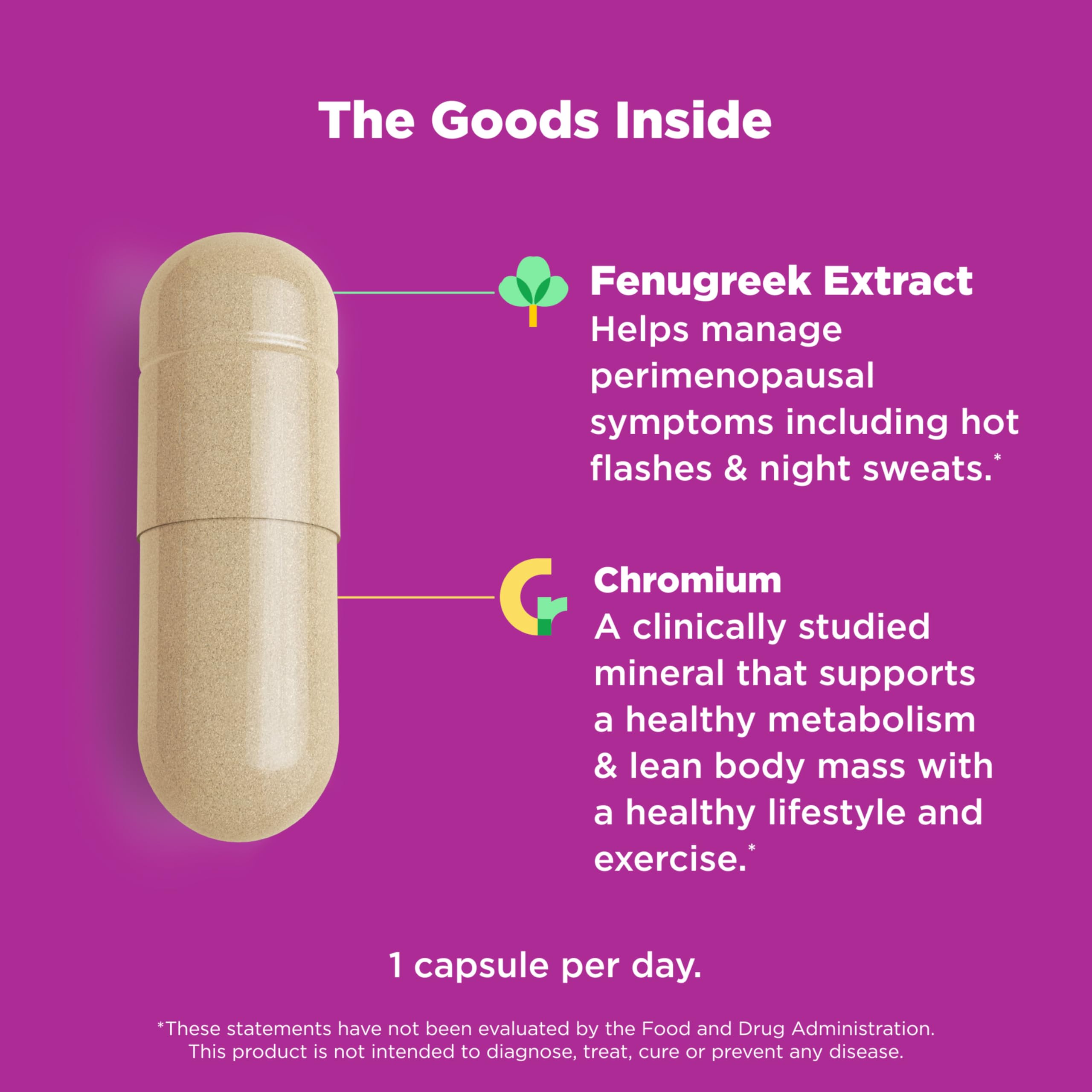 OLLY Balanced Perimeno Capsules, Supports Hormonal Balance, Mood & Metabolism During Perimenopause,* Fenugreek Extract, Chromium, 30 Day Supply - 30 Count OLLYBuy Supplements Australia