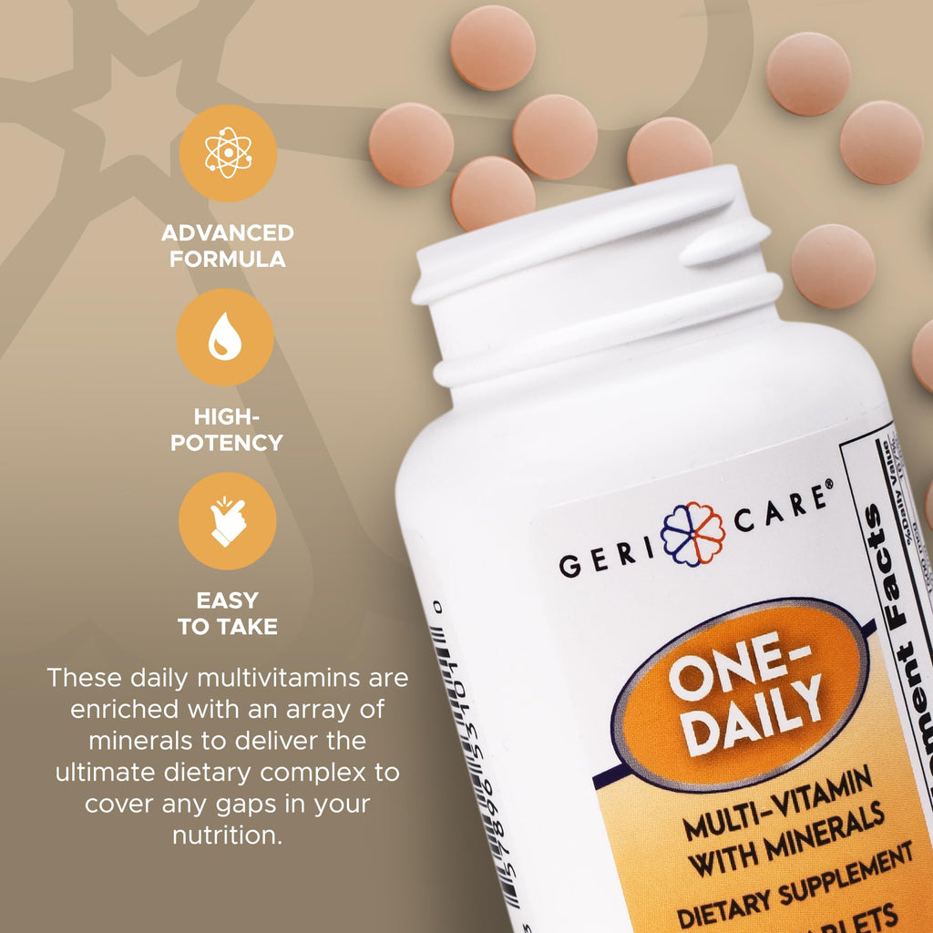 One-Daily Multivitamins with Minerals for Men & Women (100 Tablets) by GeriCare| High-Potency Multi-Vitamin & Multimineral Dietary Supplement for Immunity, Energy| Complete Daily Nutritional Support GeriCareBuy Supplements Australia