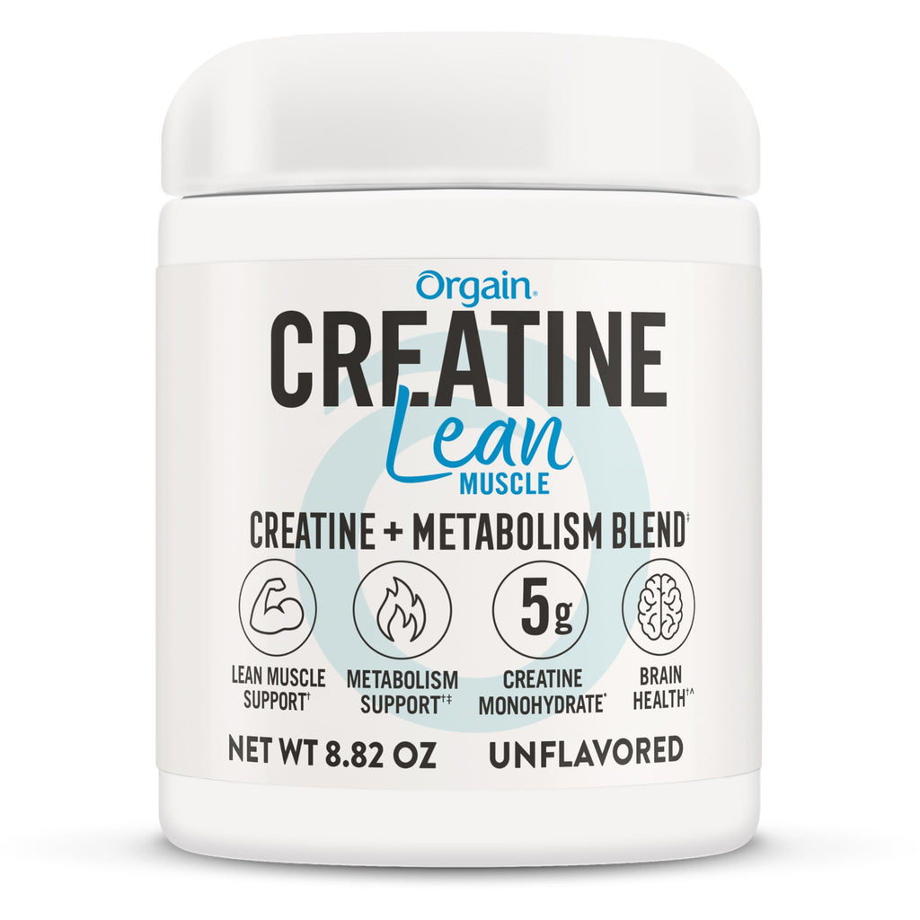 Orgain Micronized Creatine Monohydrate Lean Muscle Powder with Metabolism Blend, Unflavored, 50 Servings, Supports Muscle Strength and Brain Health, No Dairy or Soy, Gluten Free, Vegan OrgainBuy Supplements Australia