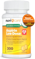 NUVICARE Low Dose Aspirin 81mg for Adults Coated Caplets - Compare to Active Ingredient in Low Dose Bayer Aspirin for Adults - Safety Coated (300 Count) NUVICAREBuy Supplements Australia
