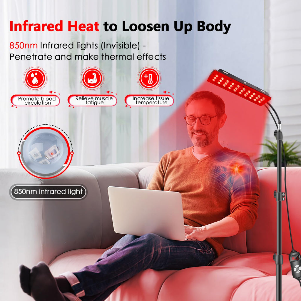 RUISQM Red Light Therapy Lamp, Infrared Light Therapy with Stand - 660nm Redlight & 850nm RUISQMBuy Supplements Australia