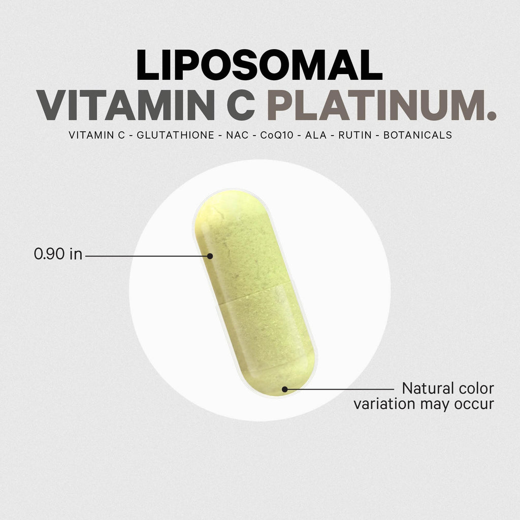 Codeage Liposomal Vitamin C+ Platinum - 1000 Mg Vitamin C Vitamins, Glutathione, NAC (N Acetyl Cysteine), Resveratrol, CoQ10, Rutin, Elderberry, Quercetin, Rosehip, Citrus Bioflavonoids - 180 Capsules CodeageBuy Supplements Australia