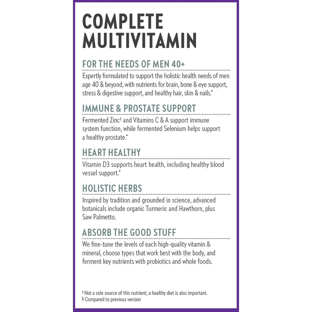 New Chapter Men’s Multivitamin 40+, Extra B6 & B12, D3, Vitamin C & Zinc, Immune, Heart, Cellular Energy, and Brain Health New ChapterBuy Supplements Australia