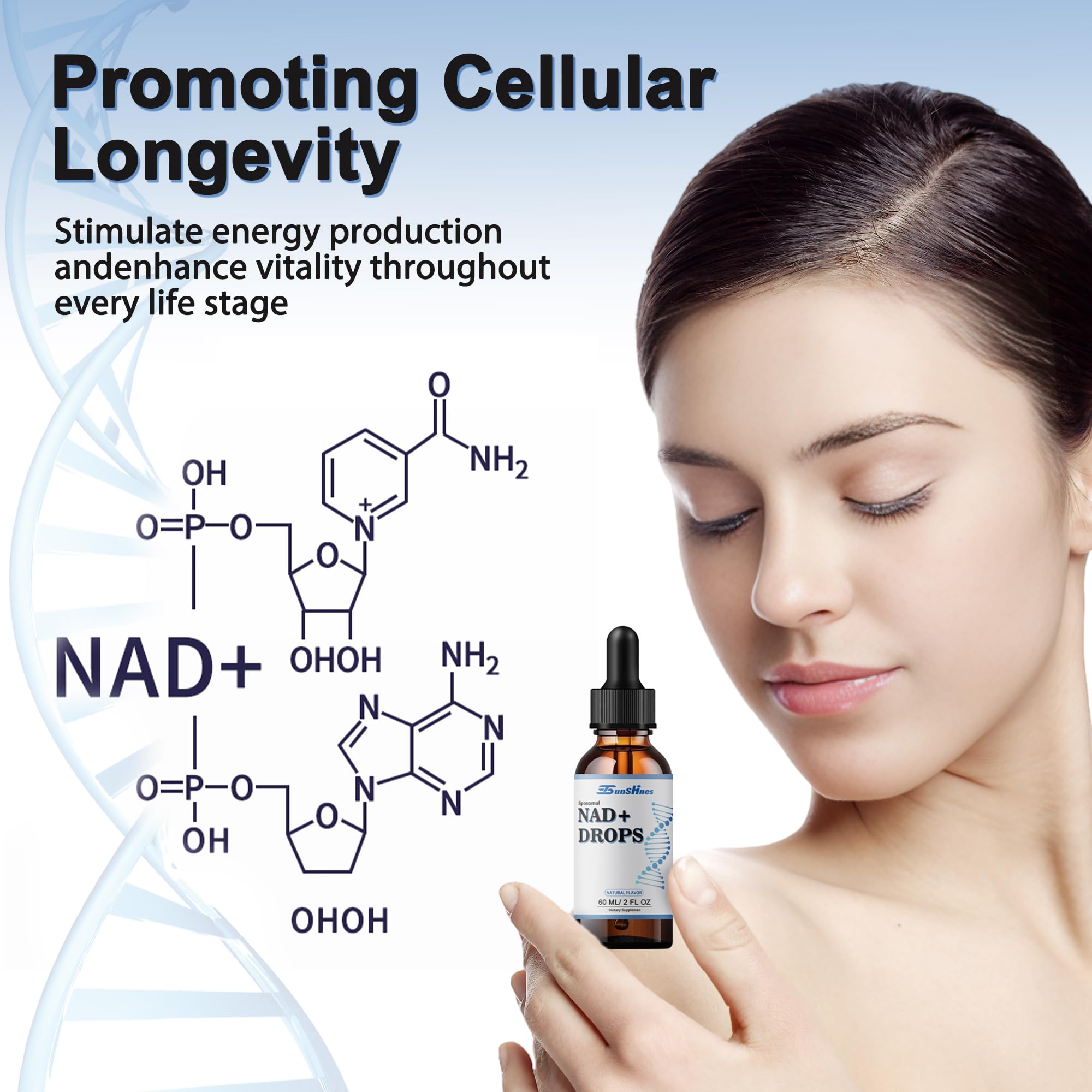 tsunshnes Liposomal NAD+800mg, NAD+ Supplement Drops - NMN or Nicotinamide Riboside Alternative, Healthy Aging Energy Metabolism and Vitality, NAD Liquid Supplement for Maximum Absorption tsunshnesBuy Supplements Australia