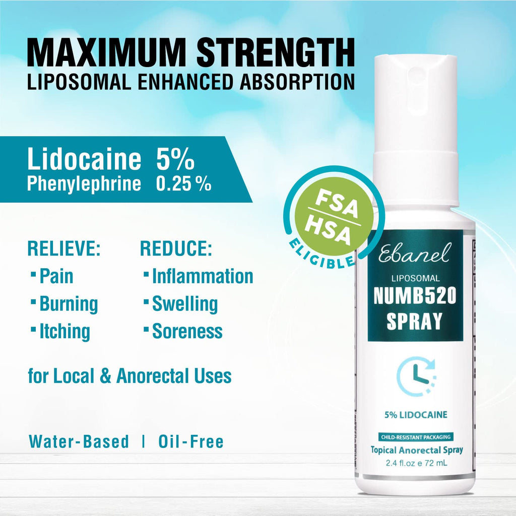 Ebanel Bundle of 5% Lidocaine Numbing Spray and Callus Remover Gel Ebanel buy supplements Au