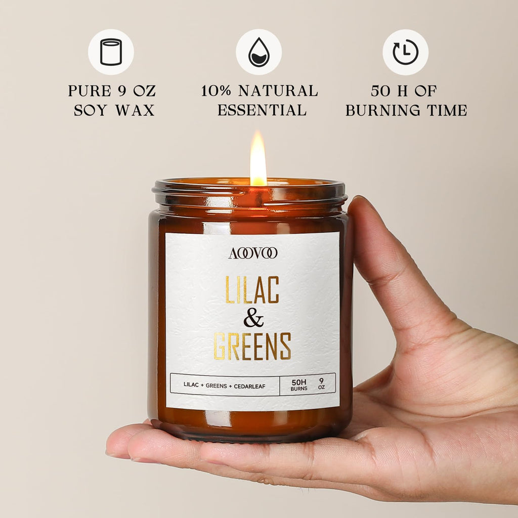 AOOVOO Lilac Candle, Candles Gifts for Women, Green Leaves Lilac Candle, Scented Candle AOOVOOBuy Supplements Australia