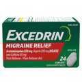 Excedrin Migraine Relief Caplets for Migraine Symptoms, Acetaminophen 250mg, Aspirin 250mg, Caffeine 65mg, Pain Reliever, 24 Count ExcedrinBuy Supplements Australia