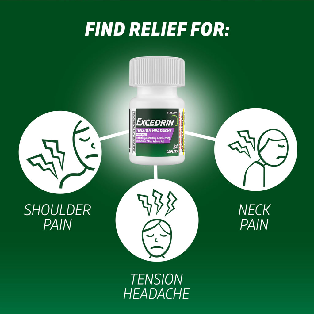 Excedrin Tension Headache Relief Caplets Without Aspirin for Head, Neck and Shoulder Pain Relief - 100 Count ExcedrinBuy Supplements Australia
