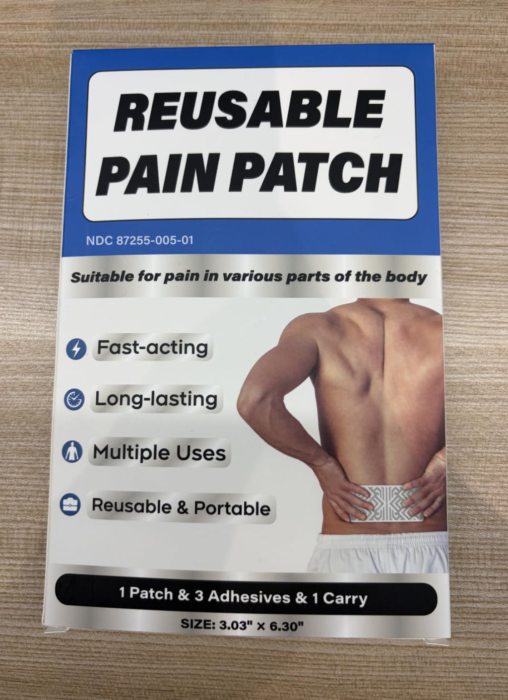 Teemofe Reusable Pain Patch, for Sore Muscle Relief - Pain Relief Patches for Back, Foot, Knee, Neck & More, Easy Adhesive Application, Fast Acting - Includes 1 Patch, 3 Adhesives&1 Carry Case-0327-1 TeemofeBuy Supplements Australia
