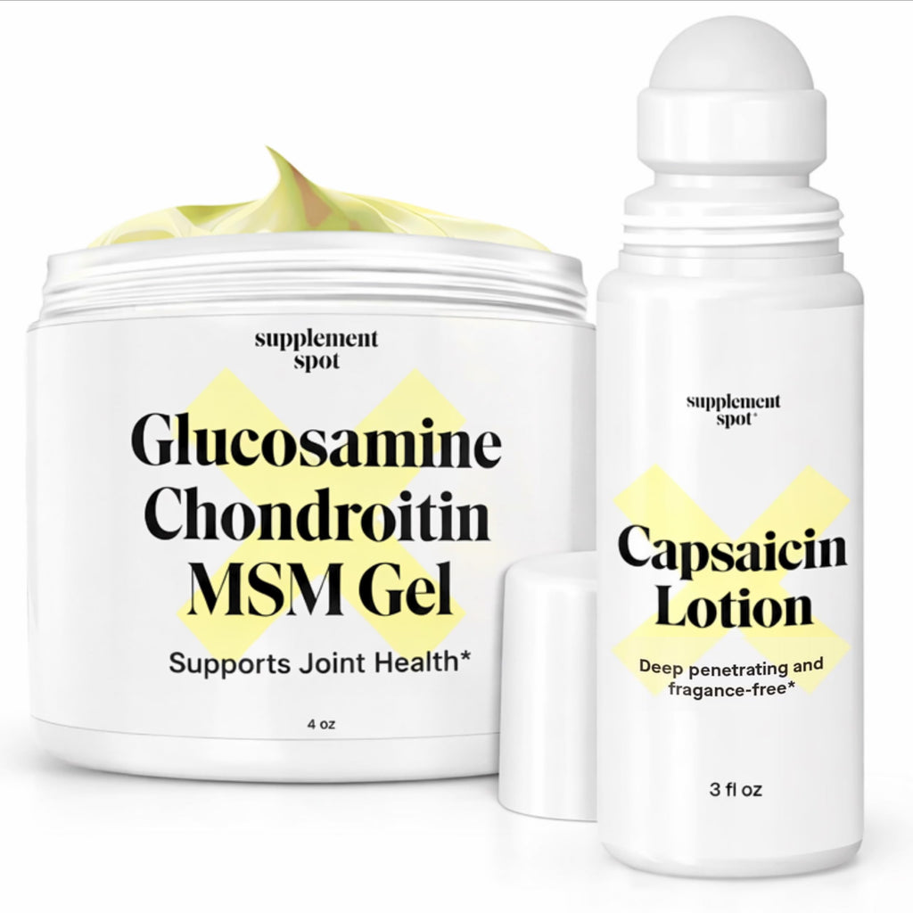 Supplement Spot Capsaicin Roll-On Cream 0.075% - Glucosamine Chondroitin MSM Gel with Bromelain – Joint & Muscle Care Bundle Supplement SpotBuy Supplements Australia