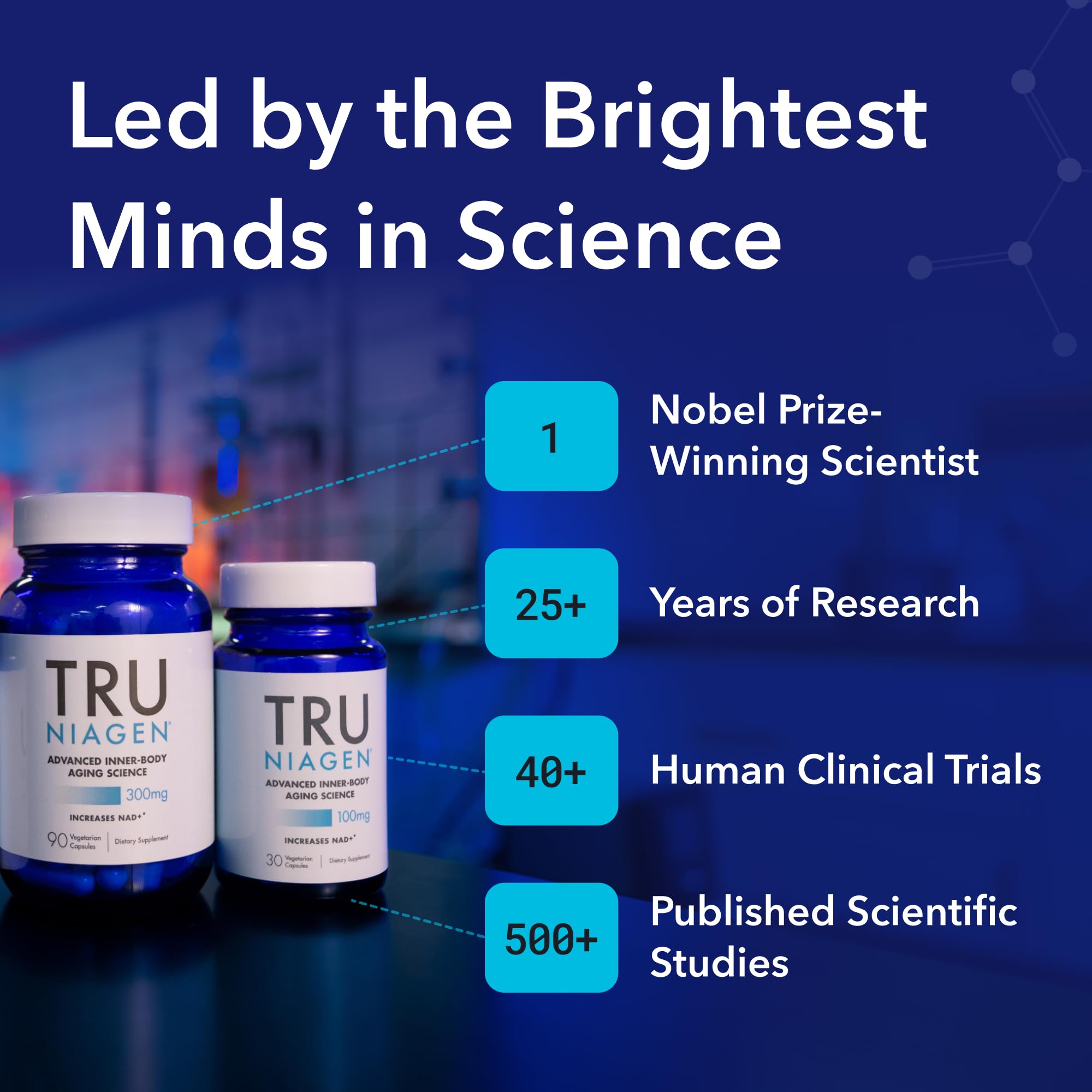 TRU NIAGEN Patented NAD Supplement for Brain Function, Anti Aging & Cell Regeneration, 300mg Niagen, 30 Servings | Supports Cellular Energy, Muscle | Nicotinamide Riboside (NR) Take 1 Daily | 2 Bottle TRU NIAGENBuy Supplements Australia