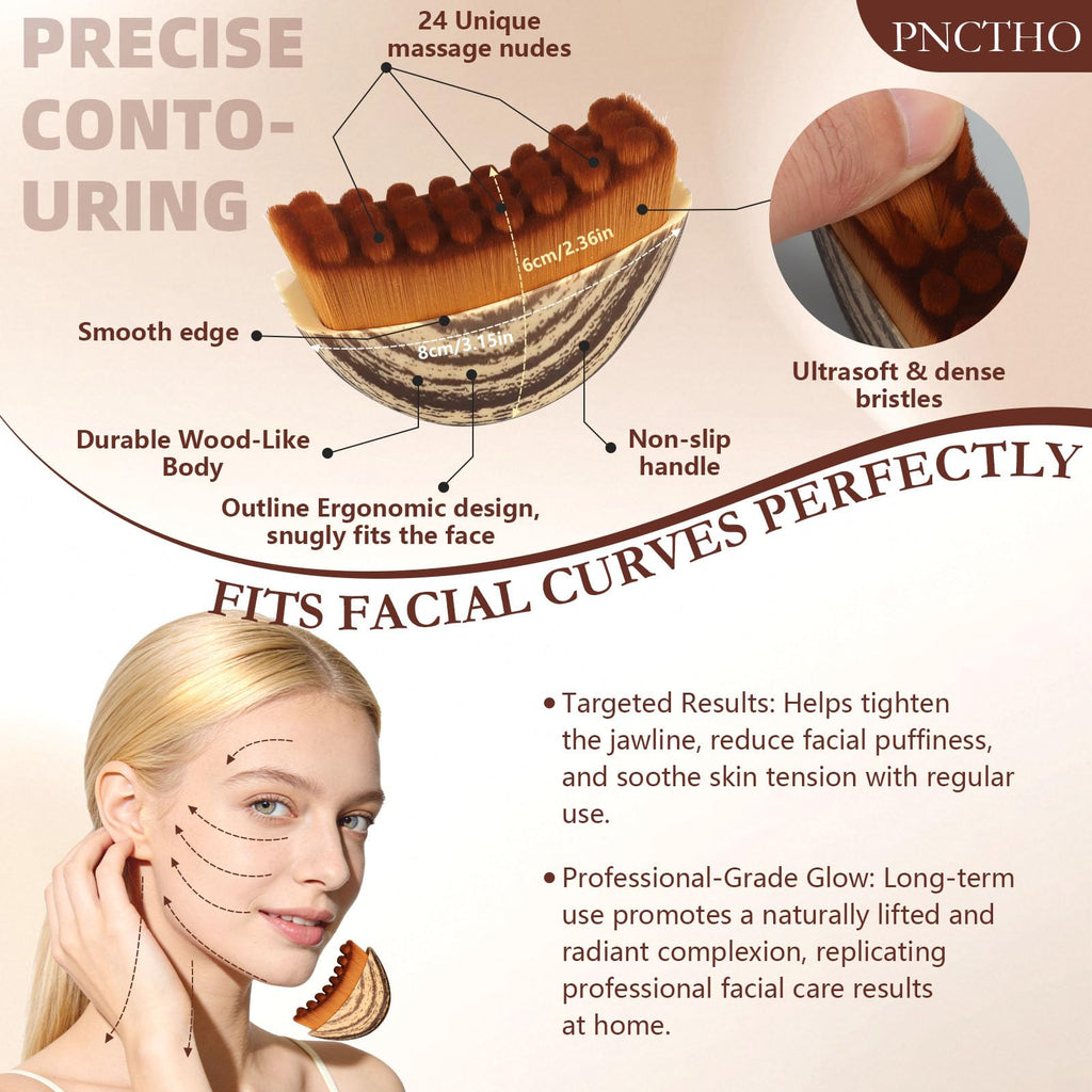 Pnctho 2026 New 2 Pcs Lymphatic Contour Face Brush,Lymphatic Drainage Massager for Chin & Neck, Jawline & Neck Lymphatic Massage Brush for Contouring, De-Puffing & Smoother Skin, Skin Firming 2 Pack Pnctho buy supplements Au