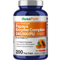 NusaPure Papaya Papain Enzyme Complex 240,000 PU - 200 Veggie Caps - Suitable for Vegetarian, Vegan Non-GMO NusaPureBuy Supplements Australia