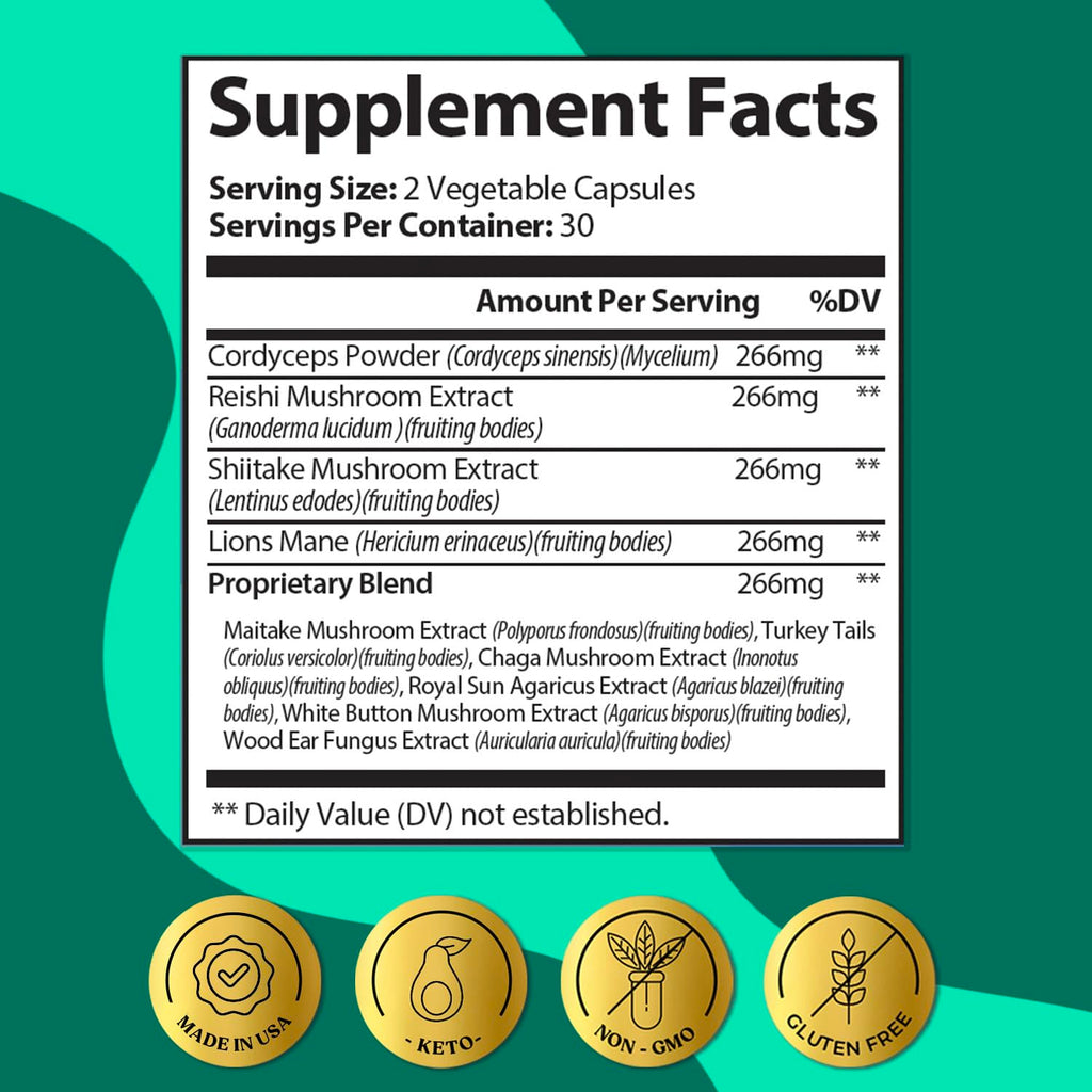 ColonBroom Mushroom Complex, Powerful Mushroom Blend with Cordyceps, Reishi, Shiitake, Lion’s Mane Extract for Energy, Immunity, Stress Relief & Cognitive Health - 60 Capsules, 30 Day Supply ColonBroomBuy Supplements Australia