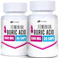 Healthfare Feminiva Boric Acid Suppositories | 2-Pack | 30 Vaginal Suppositories Each | 600mg | 100% Pure | Made in The USA HealthfareBuy Supplements Australia