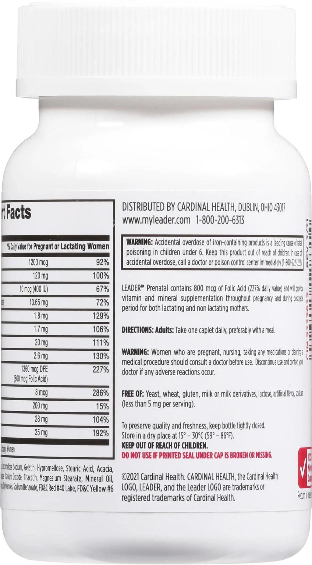 Leader Prenatal Multivitamin with 800mcg Folic Acid & Essential Nutrients for Healthy Pregnancy & Fetal Development, High Potency Vitamin LeaderBuy Supplements Australia