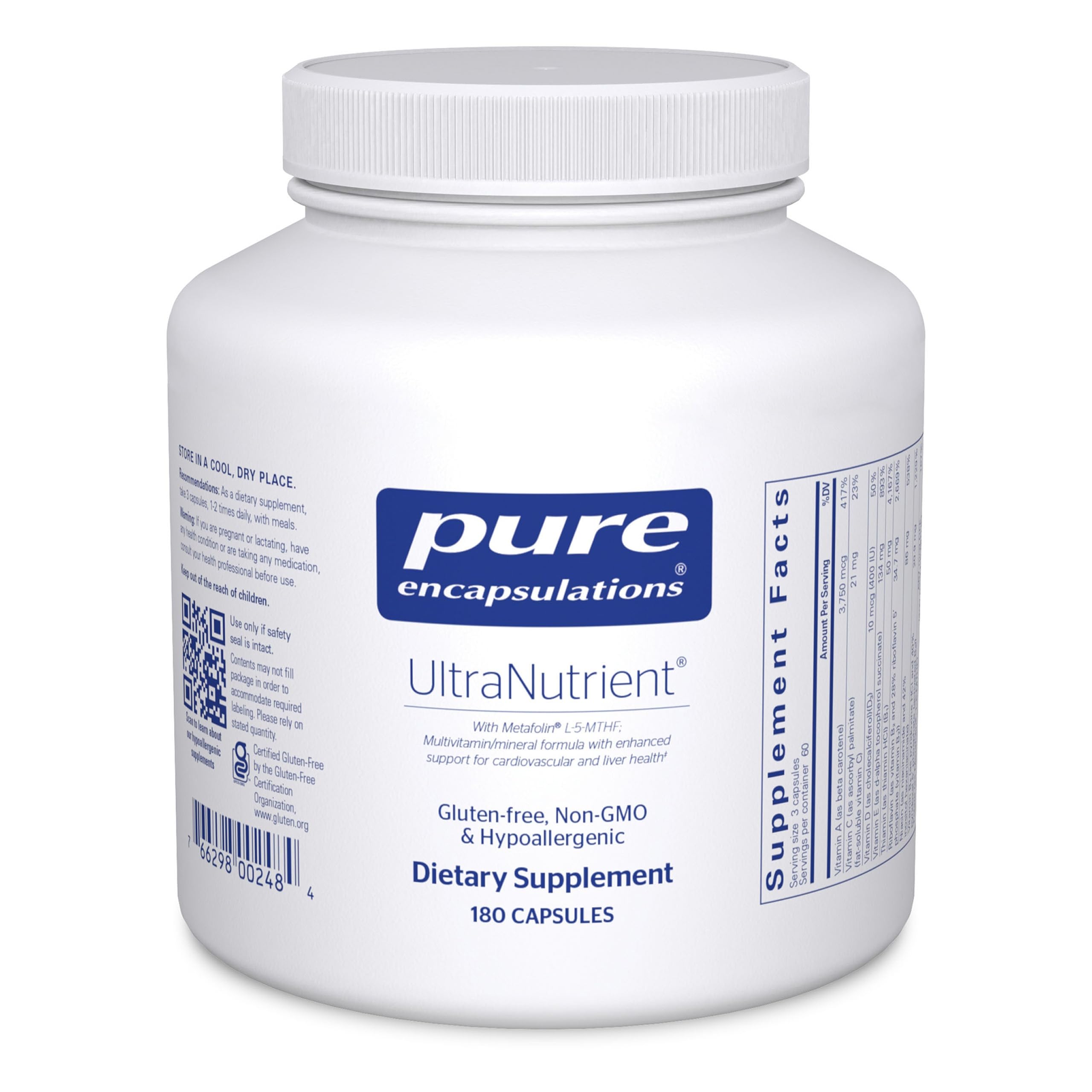 Pure Encapsulations UltraNutrient - Minerals & Multivitamins - Supports Liver & Heart Health* - Supplement for Antioxidants - with Vitamin C, CoQ10 & More - Gluten Free - 180 Capsules Pure EncapsulationsBuy Supplements Australia
