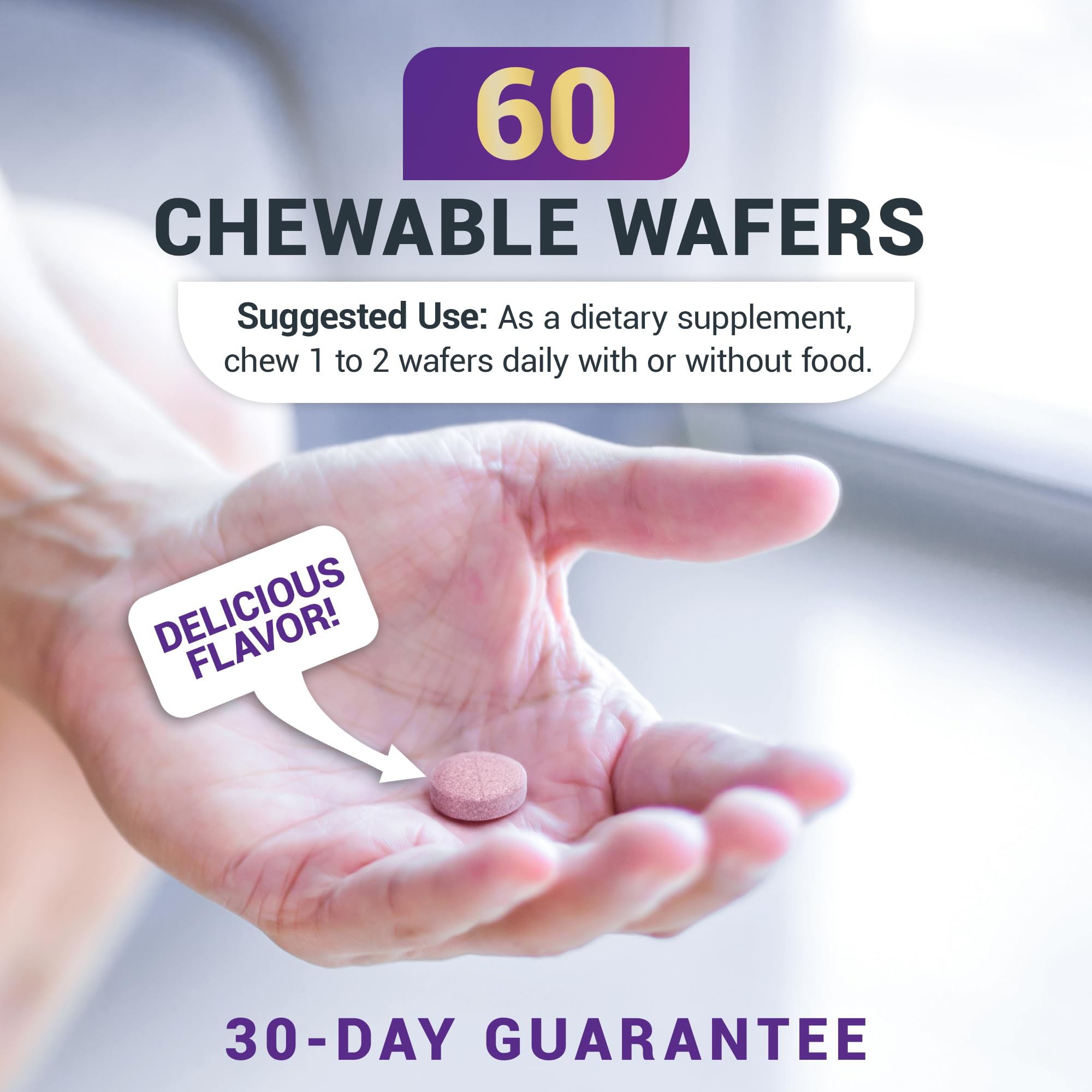 Dr. Berg Chewable Vitamin C Complex - Made with Organic, Non-GMO Berries - 60 Delicious Wafers