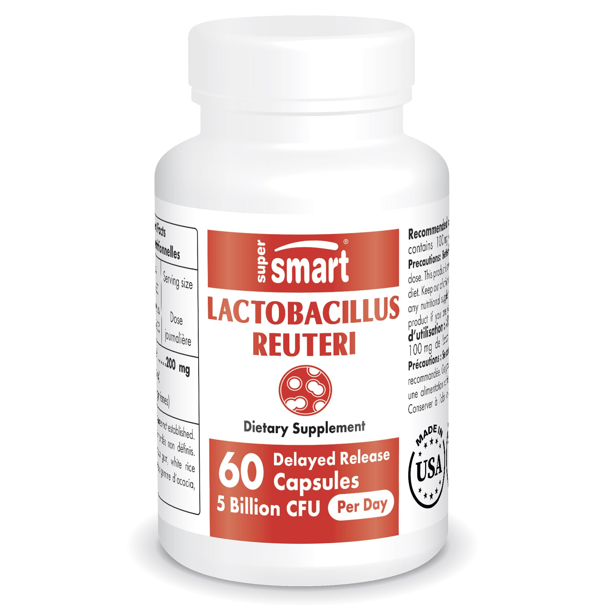 Supersmart - Lactobacillus Reuteri 5 Billion CFU per Day (Probiotic Supplement) 