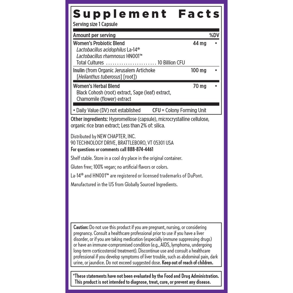 New Chapter All-Flora Probiotic Menopause Balance, Ultra-Concentrated Probiotics for Women with Black Cohosh for Menopause Hot Flashes, 100% Vegan, 30 Vegan Capsules New ChapterBuy Supplements Australia