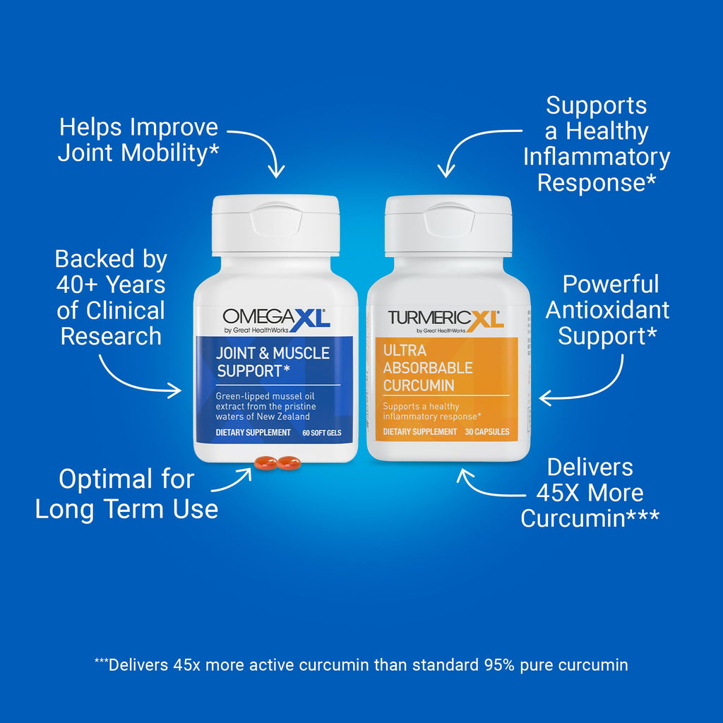 OmegaXL Powerful Joint and Muscle Support Supplement (60 Count) & TurmericXL (30 Count) OmegaXLBuy Supplements Australia