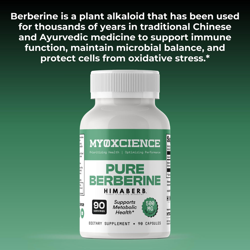 MYOXCIENCE Pure Berberine Himaberb | 500 mg of Berberine HCl per Serving | 90 Servings MYOXCIENCE buy supplements Au