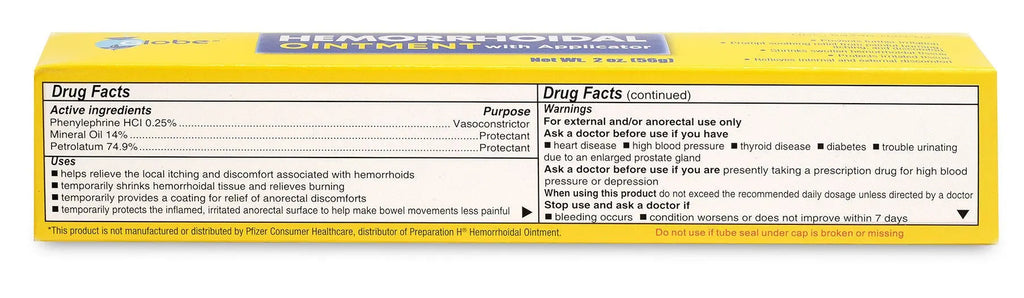 Globe Hemorrhoidal Ointment, Phenylephrine HCl, Petrolatum, Mineral Oil, Relief from Burning, Itching and Discomfort of Hemorrhoids, 2 Ounces (4 Pack) GlobeBuy Supplements Australia