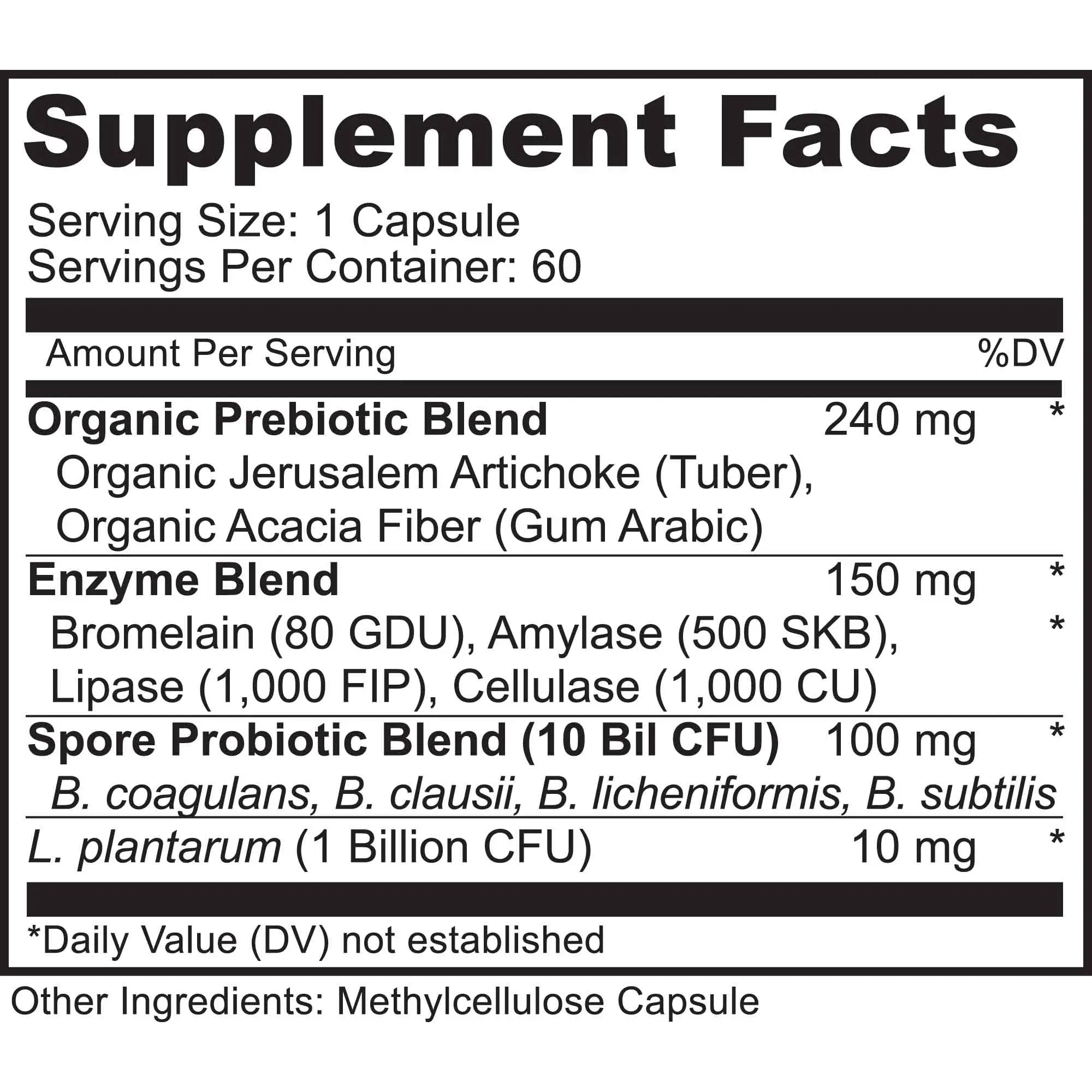 MoxyVites Spore Probiotic Complex - All In One Prebiotics and Probiotics for Digestive Health, Postbiotic, Digestive Enzymes Daily Supplement - Spore Based Probiotic for Women & Men MoxyVitesBuy Supplements Australia