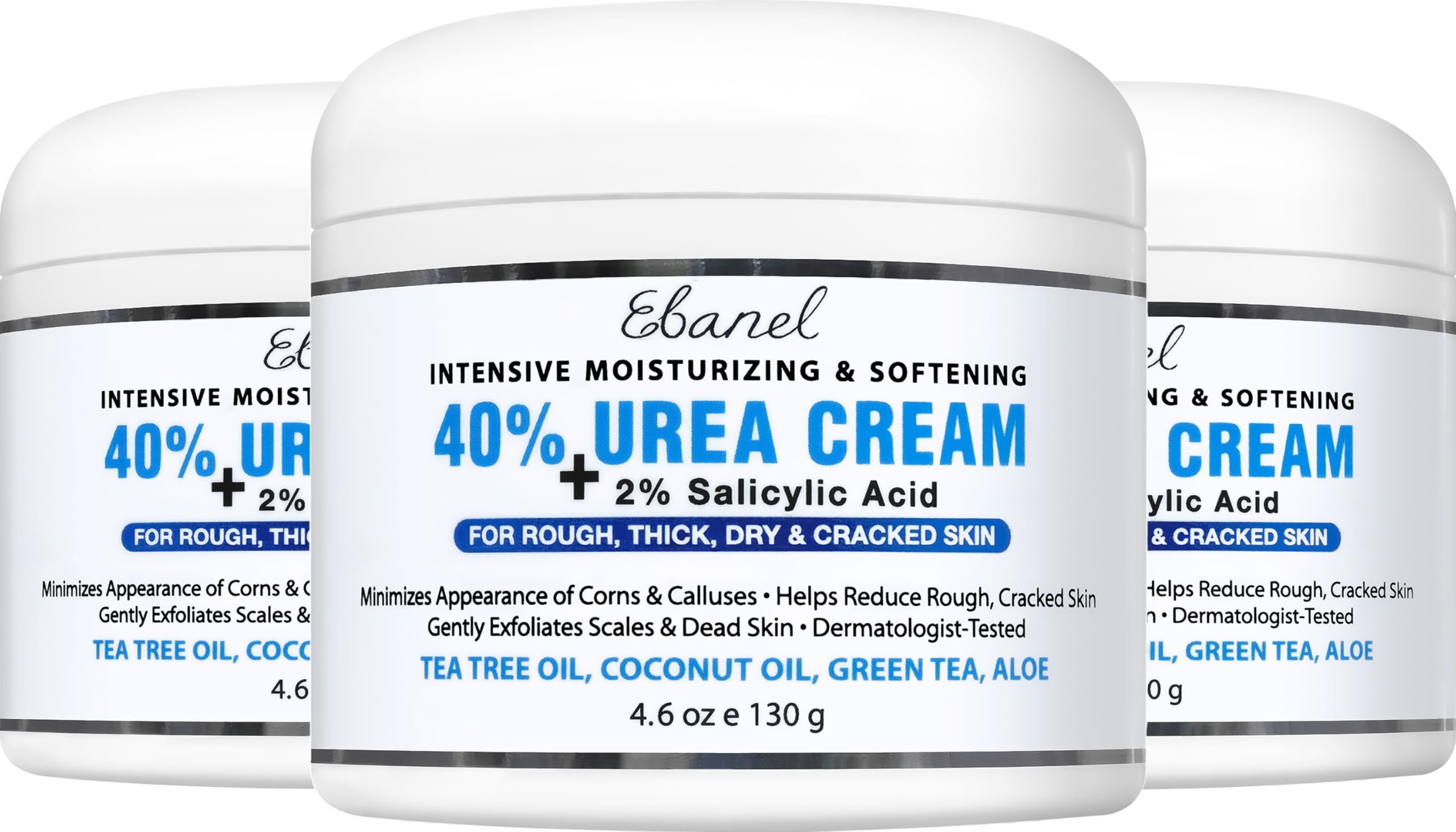Ebanel Urea Cream 40% plus Salicylic Acid 2%, Foot Cream for Dry Cracked Heels Feet Knees Elbows Hands, Foot Dead Skin Cuticle Callus Remover Toenail Softener, Keratolytic Skin Barrier Repair, 3-Pack Ebanel buy supplements Au