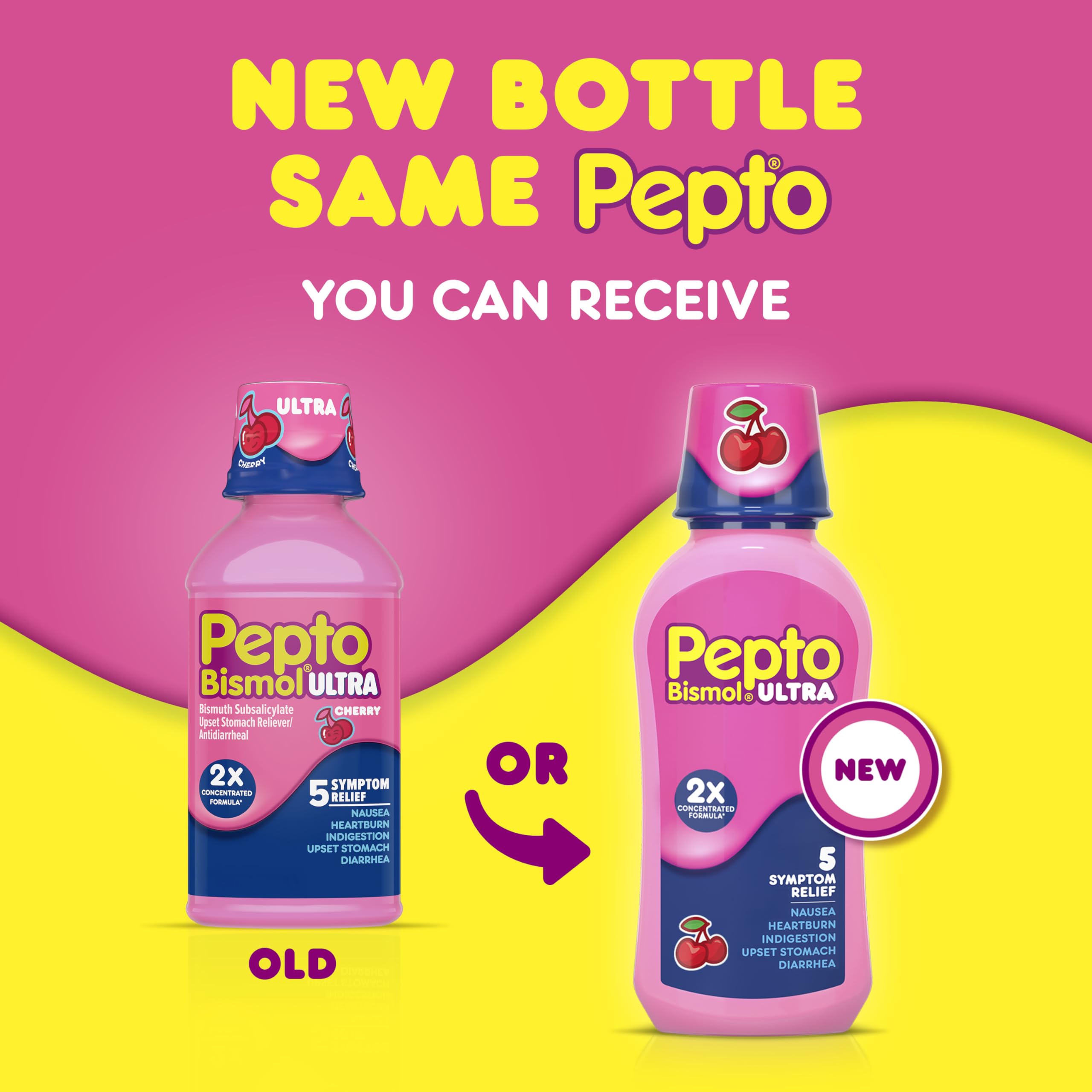 Pepto Bismol ULTRA Liquid for Nausea, Heartburn, Indigestion, Upset Stomach, and Diarrhea - 5 Symptom Fast Relief Medication for Adults, Cherry Flavor, 2x16 oz Pepto Bismol buy supplements Au