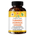 Organic Veda Turmeric Moringa Ginger Capsules - Super Antioxidants & Curcumin Supplement with 20:1 Moringa Leaf & Seed Extract, Black Pepper - Energy, Joints, Heart Health Support - 60 Vegan Pills Organic VedaBuy Supplements Australia