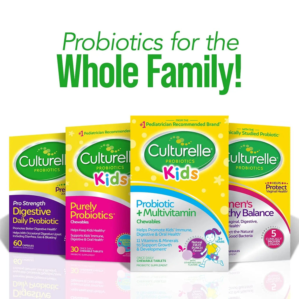 Culturelle Kids Probiotic + Complete Multivitamin Chewable For Kids, Ages 3+, 30 Count, Digestive Health, Oral Health & Immune Support CulturelleBuy Supplements Australia